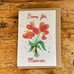 MAMAN BOUQUET CŒUR CARTE À PLANTER