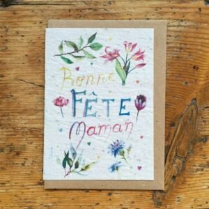 BONNE FÊTE MAMAN FLEURS CARTE À PLANTER