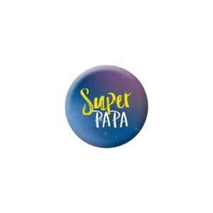 BADGE MAGNETIQUE SUPER PAPA JAUNE BLEU