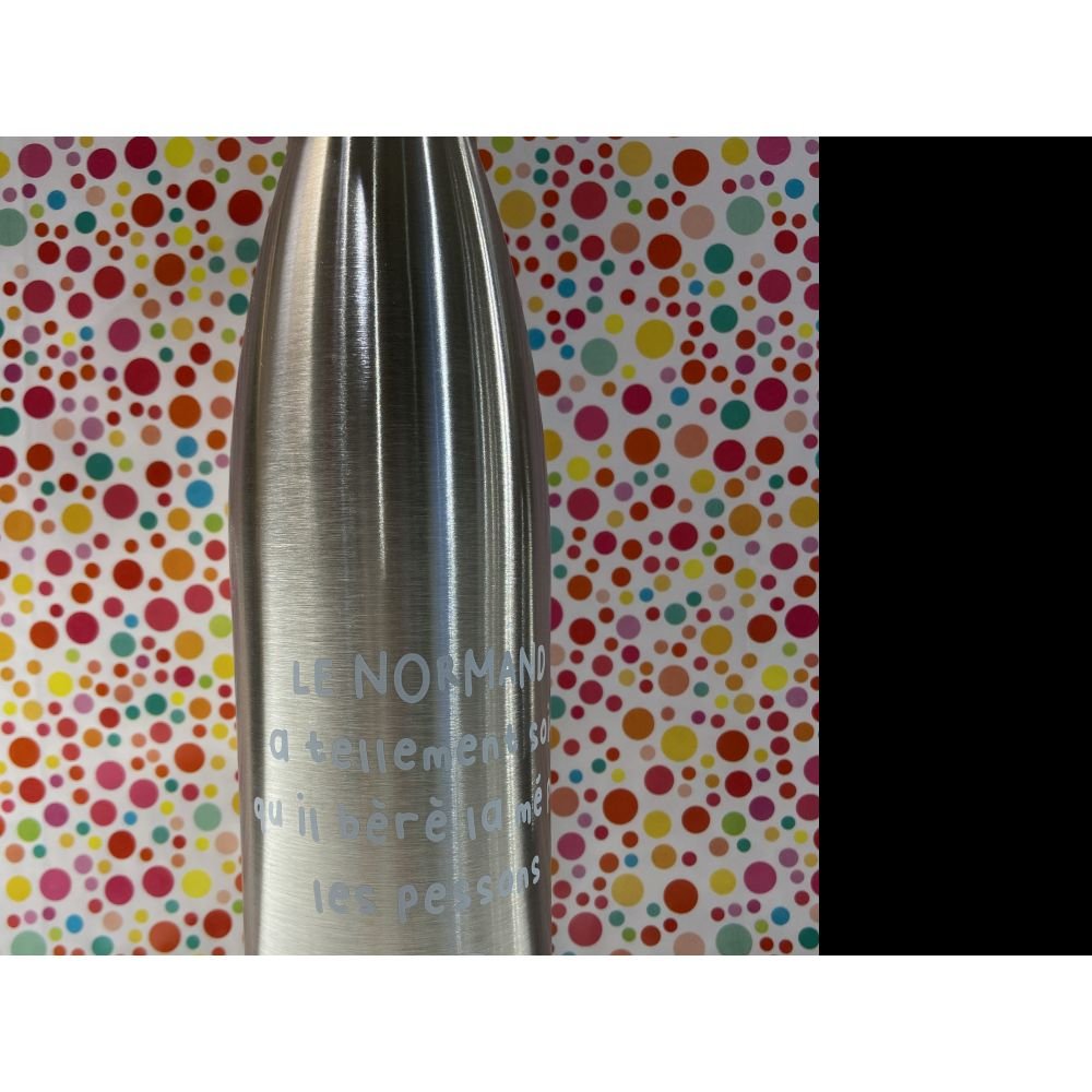 BOUTEILLE ISOTHERME - LE NORMAND A TELLEMENT SOIF - BLANC – Image 2