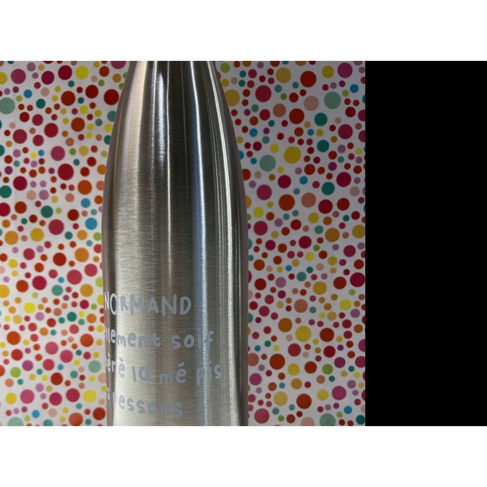 BOUTEILLE ISOTHERME - LE NORMAND A TELLEMENT SOIF - BLANC – Image 3