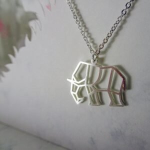 COLLIER ELEPHANT ARGENT