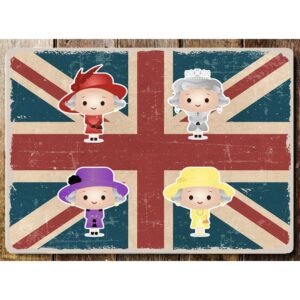 PLAQUE METAL 20x15CM - REINE POP ART