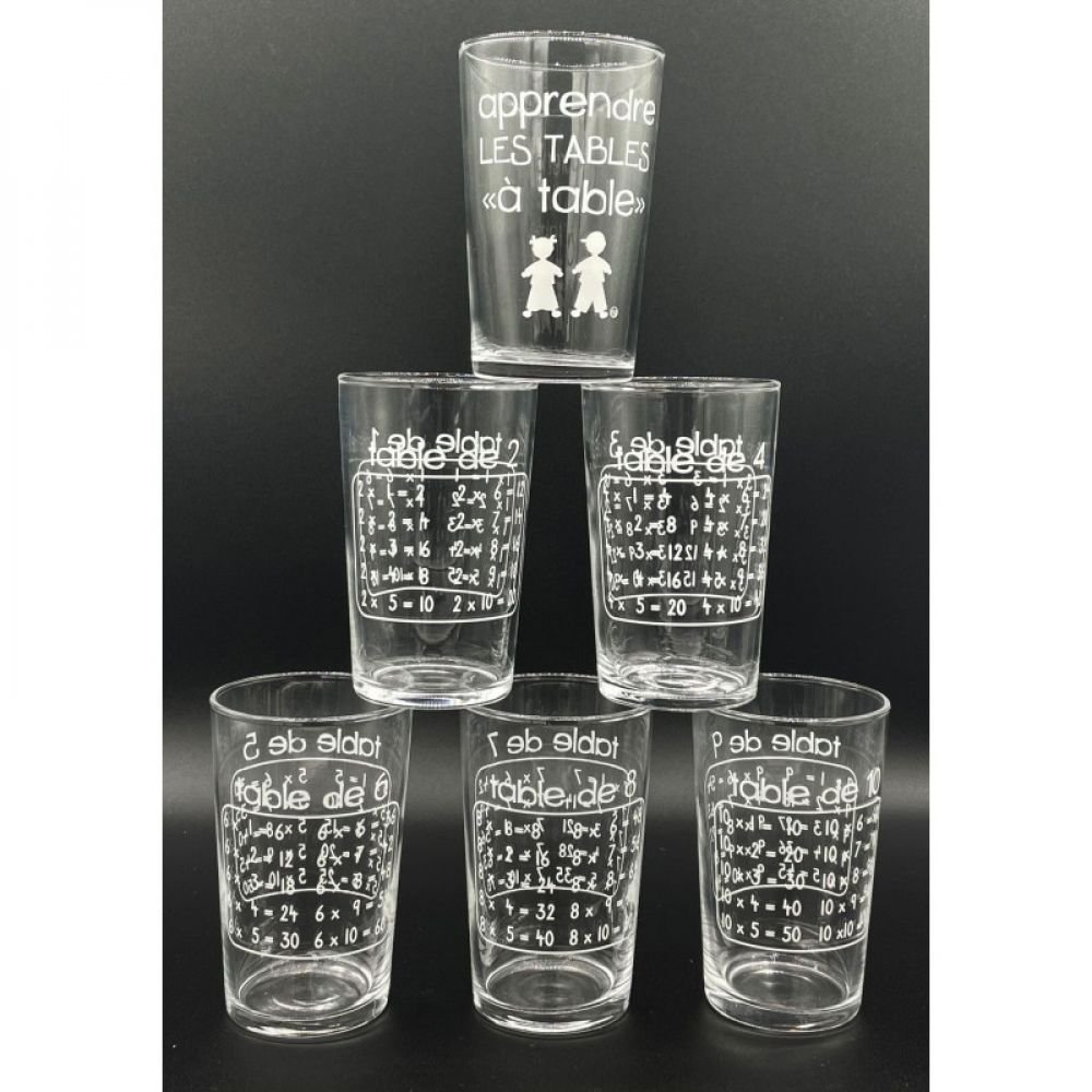 6 VERRES - TABLES DE MULTIPLICATION