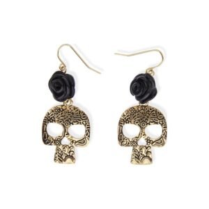 BOUCLE D'OREILLES SQUELETTE DORE