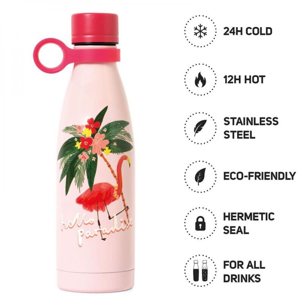 BOUTEILLE ISOTHERME 500ML - FLAMANT ROSE