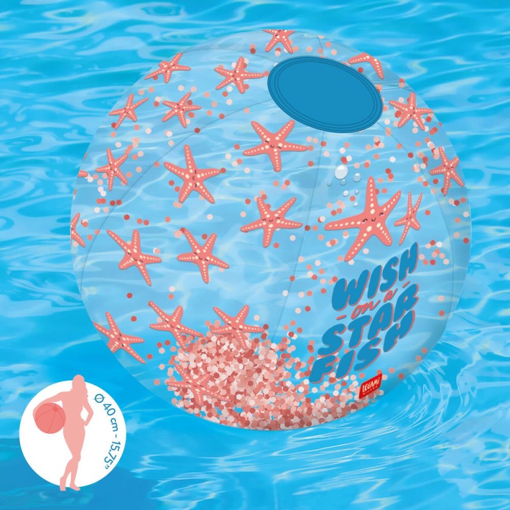 BALLON DE PLAGE GONFLABLE A PAILLETTES - STARFISH – Image 3