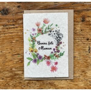 BONNE FETE MAMAN COURONNE FLEURS CARTE A PLANTER