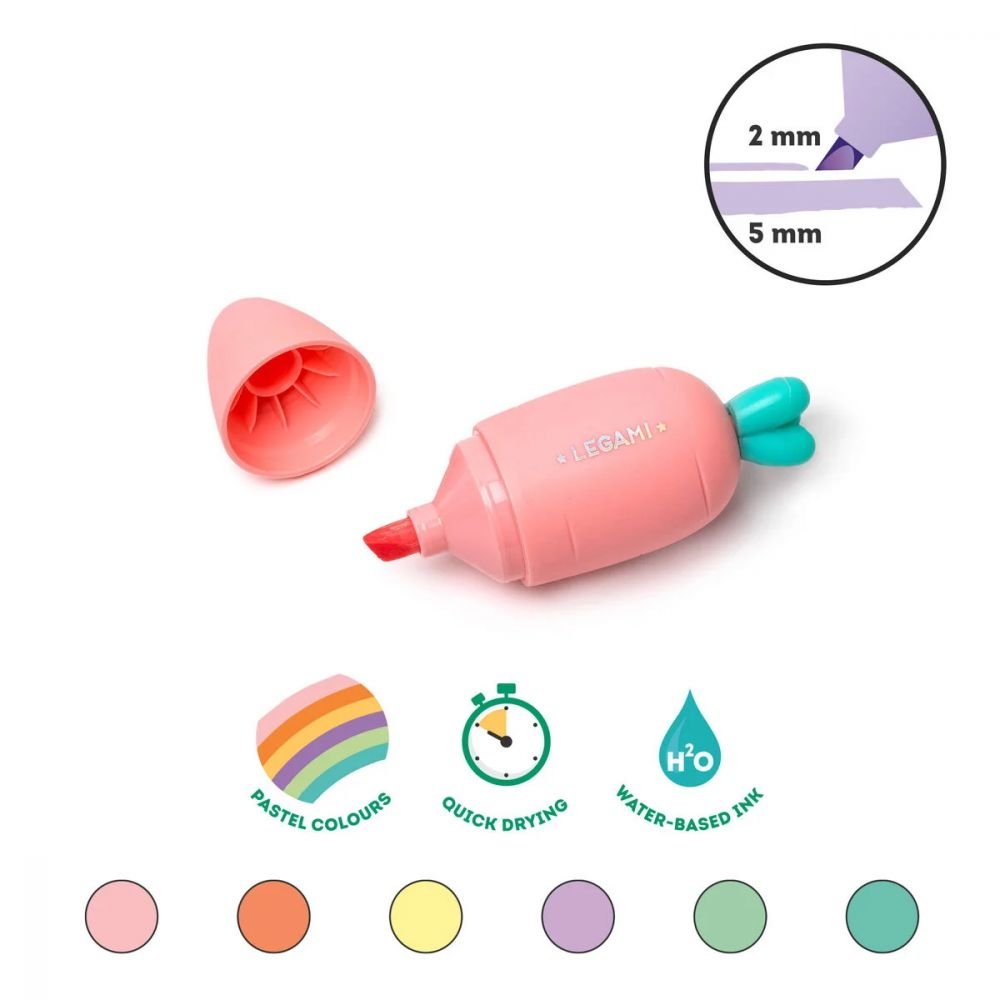 SET DE 6 MINI SURLIGNEURS CAROTTES – Image 2