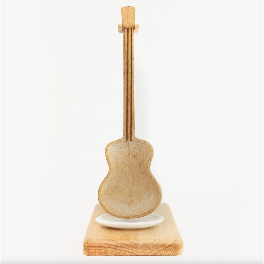 CUILLERE EN BOIS GUITARE AVEC SUPPORT