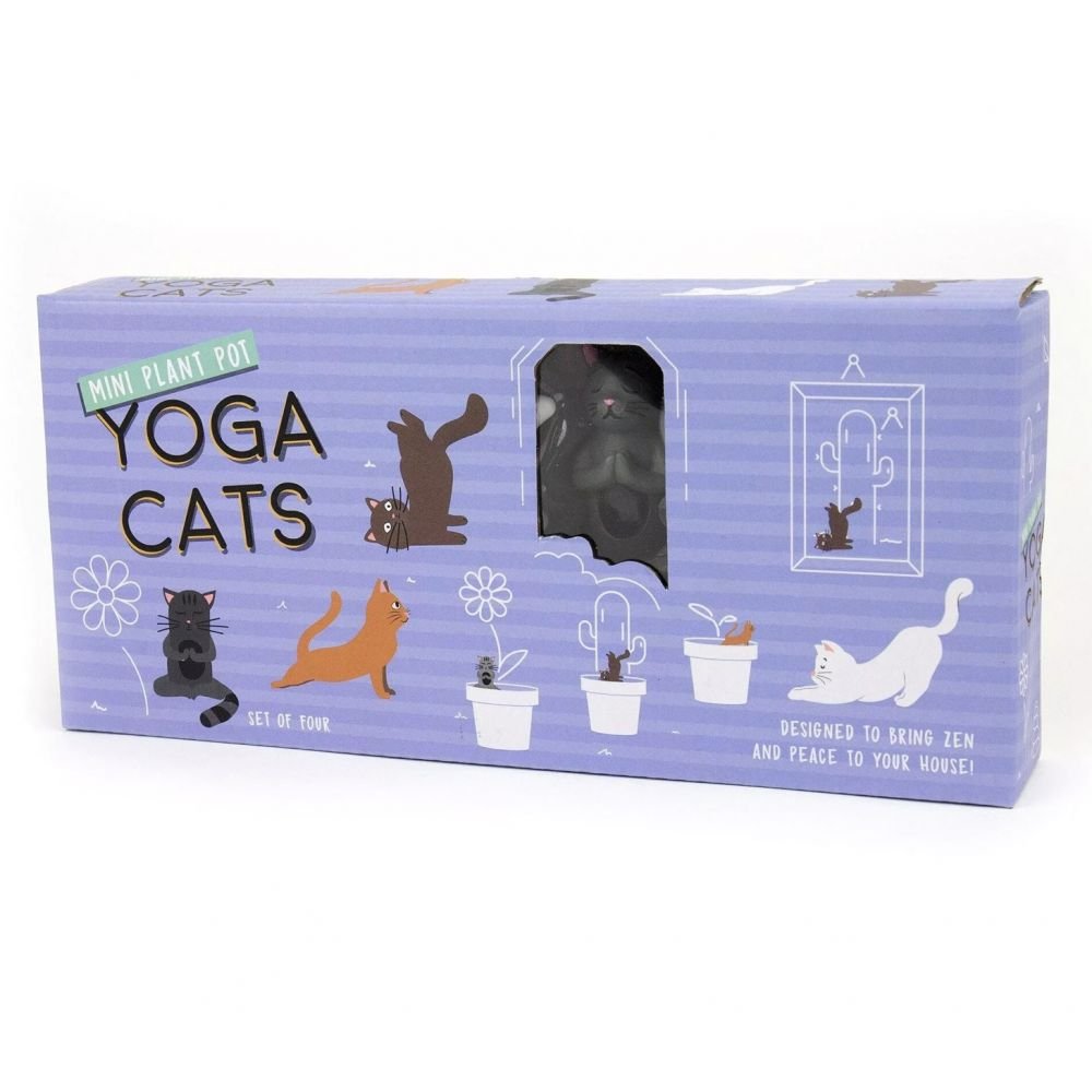 FIGURINES CHATS YOGA POUR PLANTE EN POT