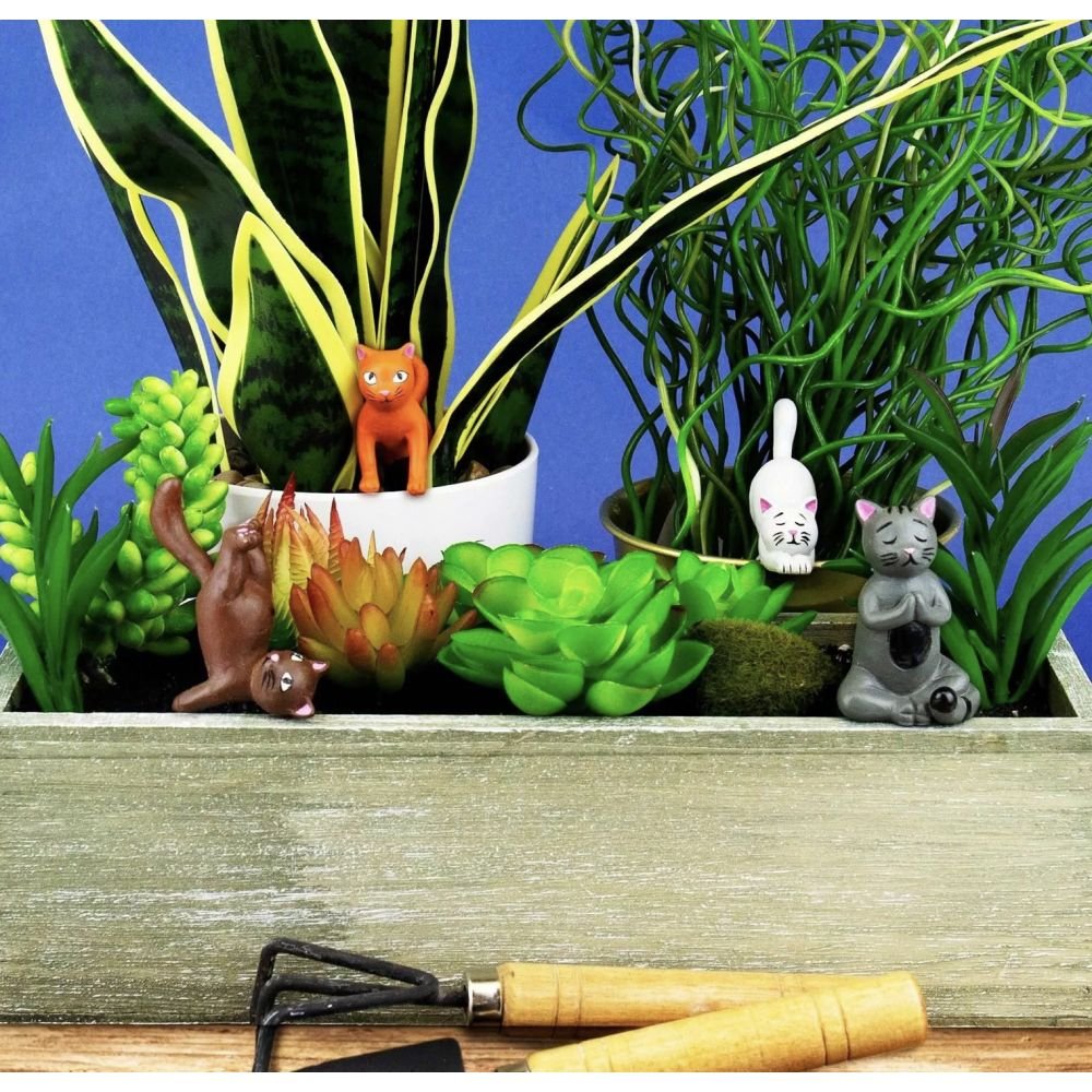 FIGURINES CHATS YOGA POUR PLANTE EN POT – Image 2