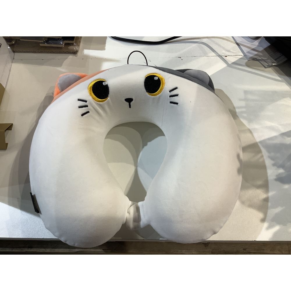 OREILLER DE VOYAGE CHAT BLANC