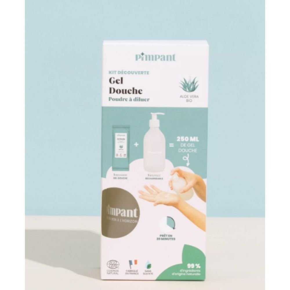 KIT GEL DOUCHE ALOA VERA BIO - BOUTEILLE + RECHARGE