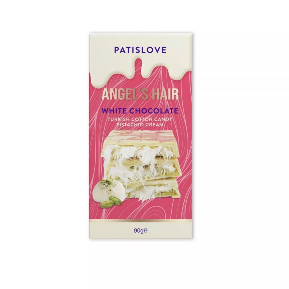 CHOCOLAT BLANC PISTACHE BARBE À PAPA 90G