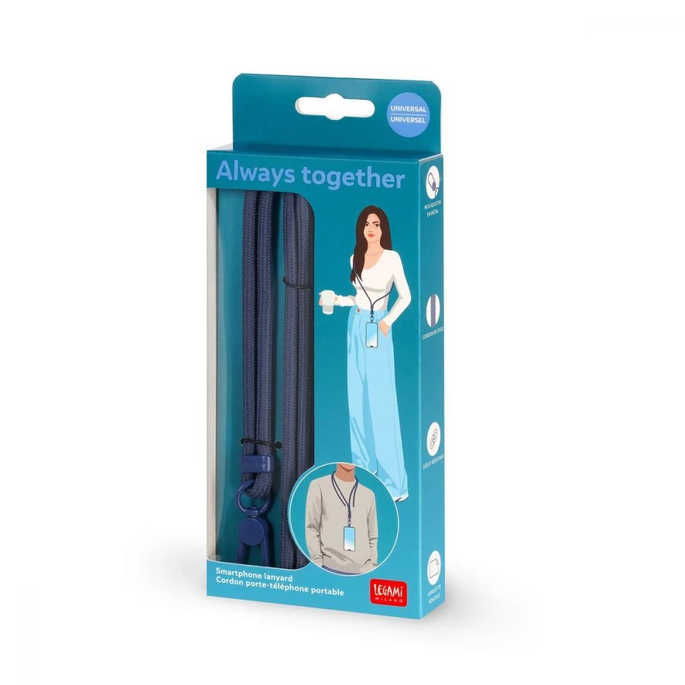 CORDON PORTE-TÉLÉPH - BLEU - ALWAYS TOGET HER