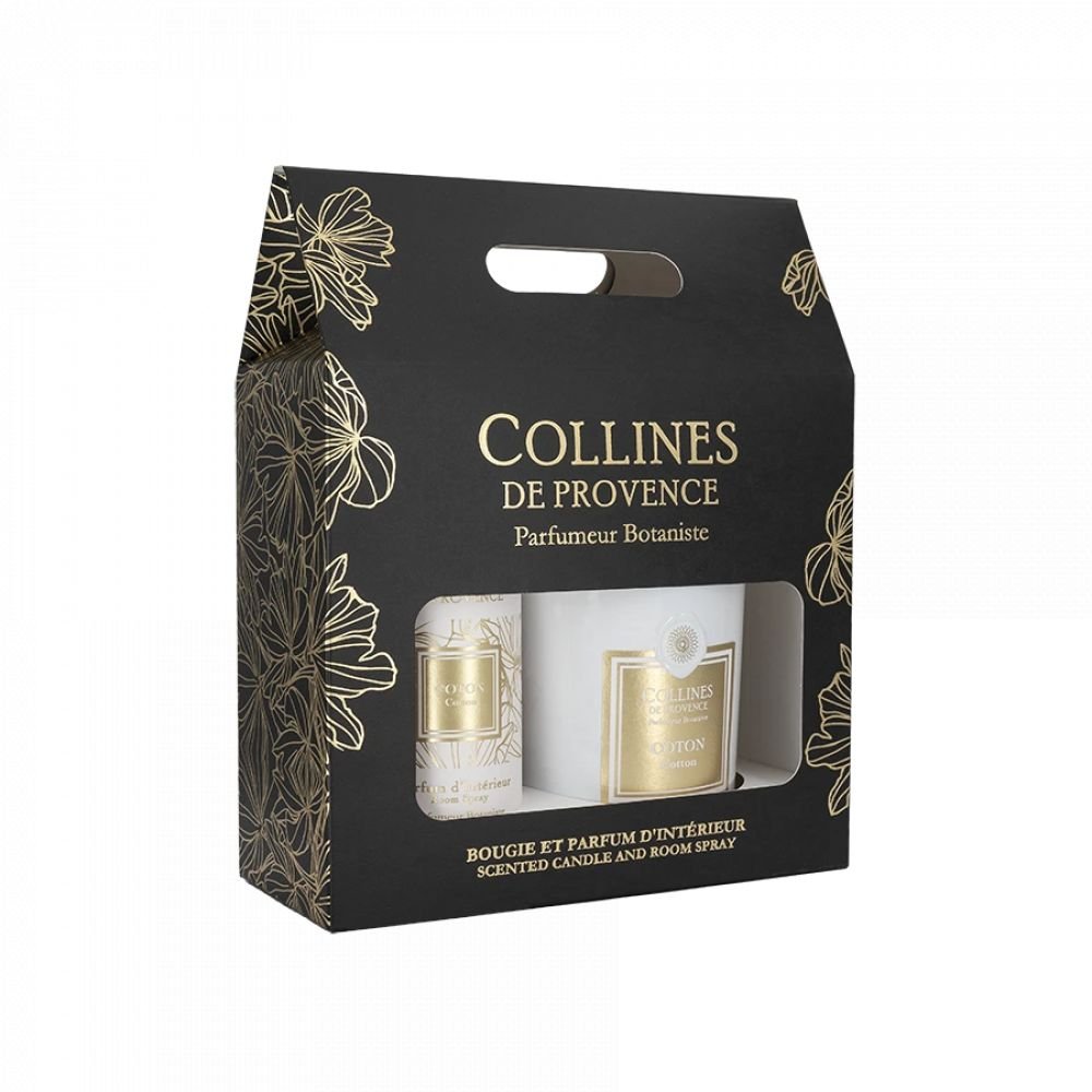 Coffret COTON Bougie 180g & Parfum d'intérieur
