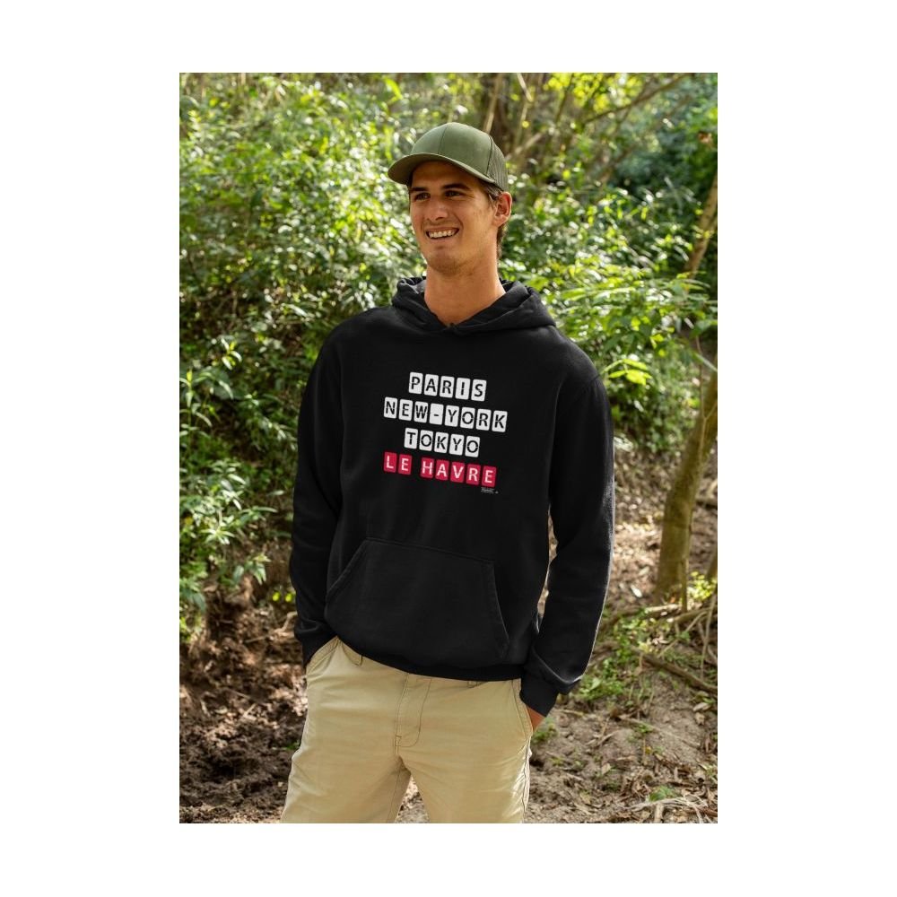 SWEAT CAPUCHE HOMME LE HAVRE - NOIR