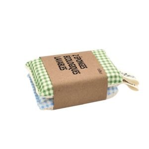 2 EPONGES LAVABLES QUADRILLAGE