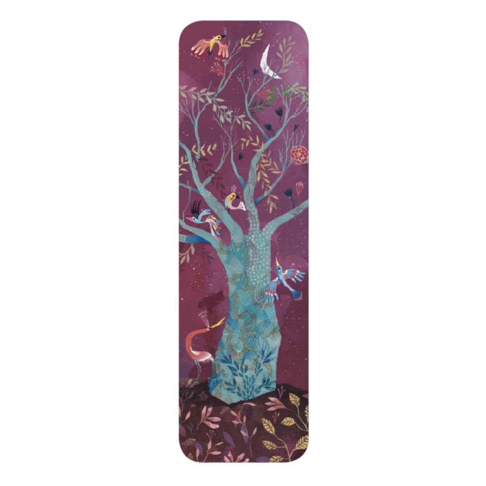 MARQUE-PAGES ARBRE FOND ROUGE