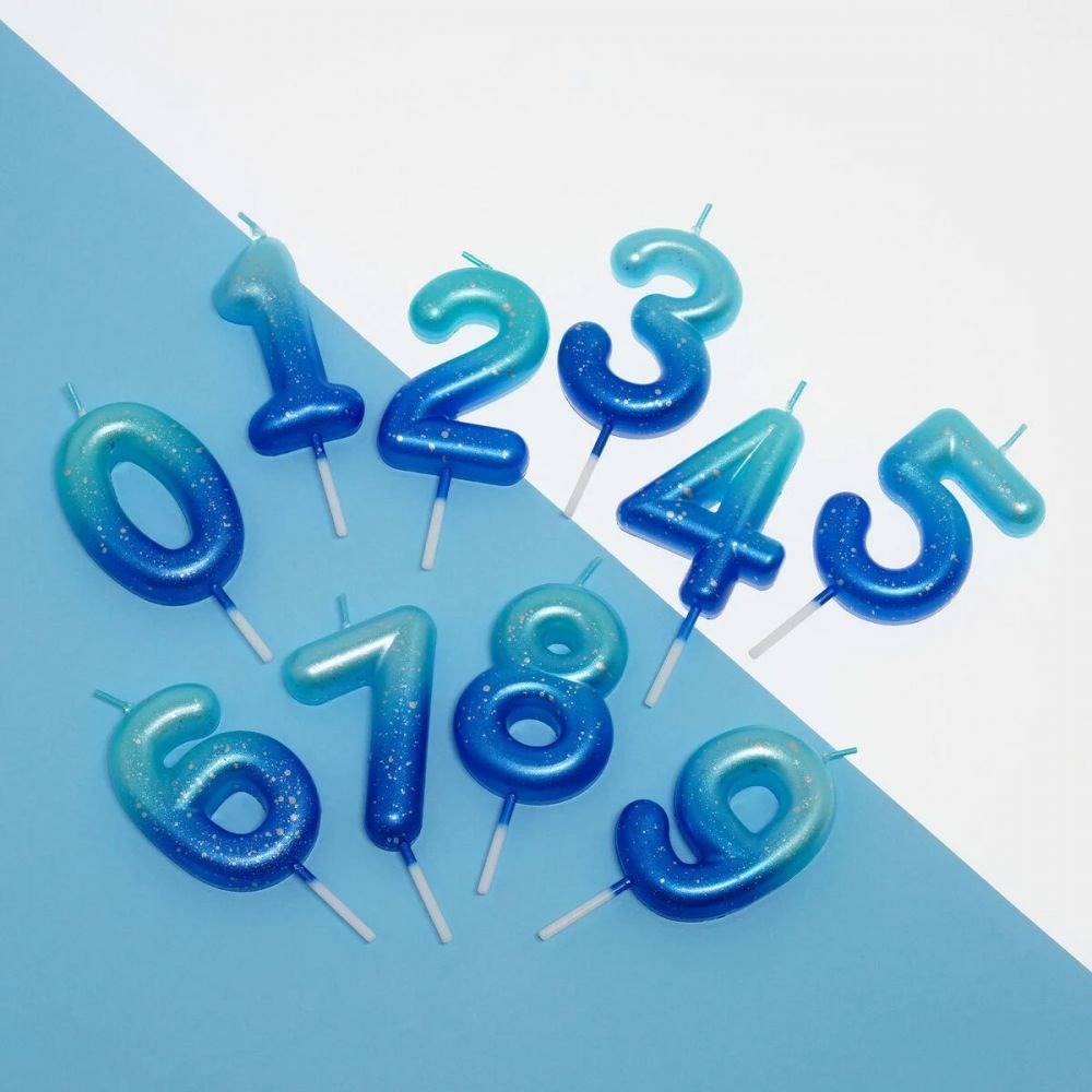 BOUGIE POUR GÂTEAU D'ANNIVERSAIRE - BLEU