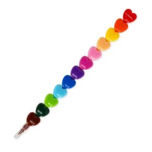 12 CRAYONS DE COULEUR EMPILABLES - COEUR