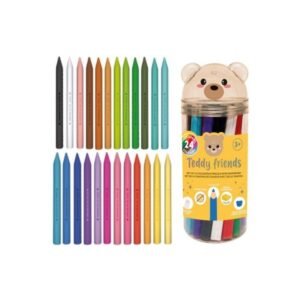 24 CRAYONS DE COULEUR - TEDDY BEAR