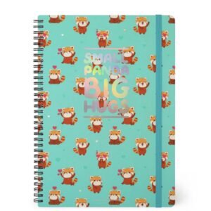 CAHIER LIGNÉ À SPIRALE- PANDA ROUX