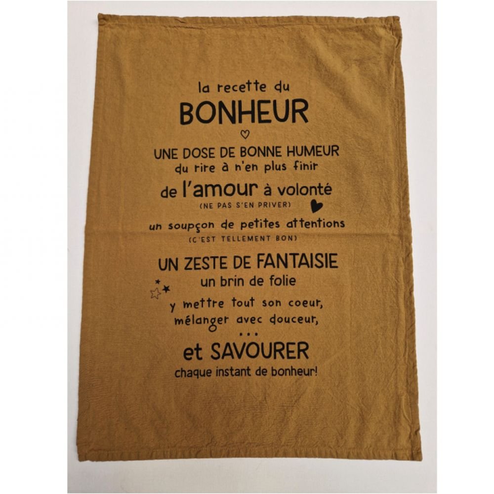 TORCHON COTON LAVE 50X70 LA RECETTE DU BONHEUR – Image 2