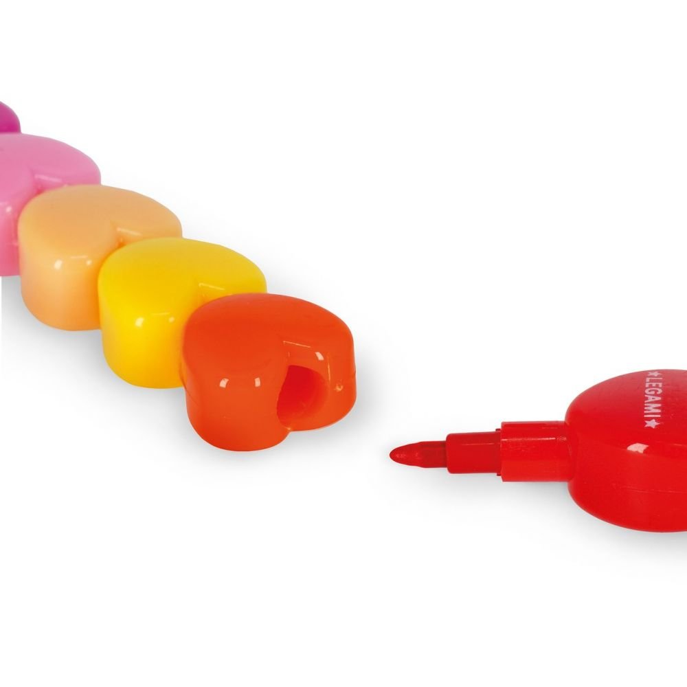12 CRAYONS DE COULEUR EMPILABLES - COEUR – Image 2