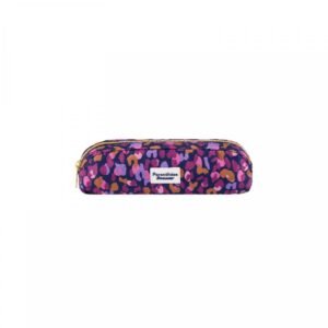 Pochette à couvert + 3 couverts Léopard prune