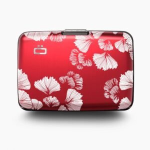 PORTE CARTES ACIER - GINKGO ROUGE - STOCKHOLM