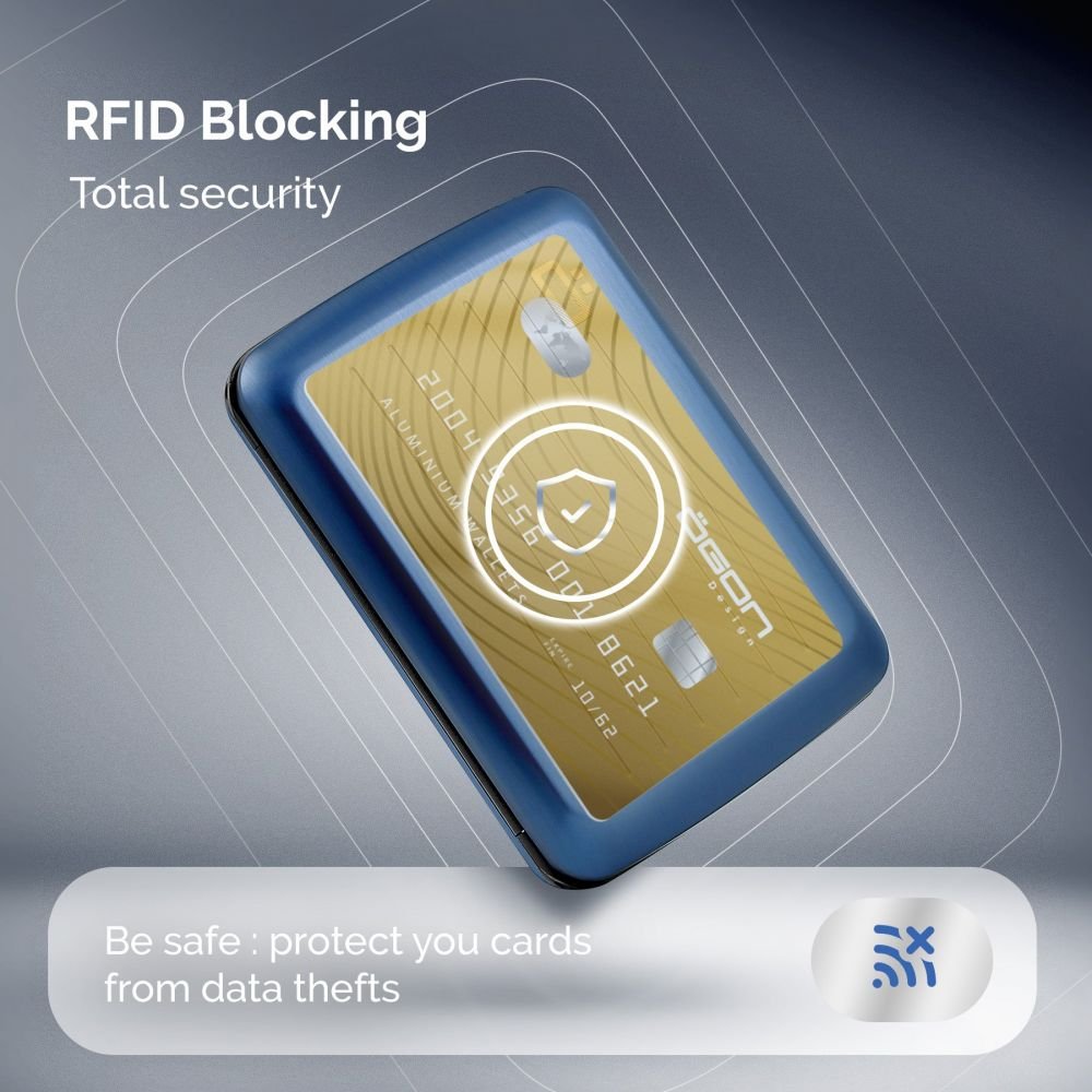 PORTE CARTES ACIER - BLEU MARINE - OSLO – Image 4