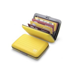 PORTE CARTES ACIER - JAUNE - OSLO