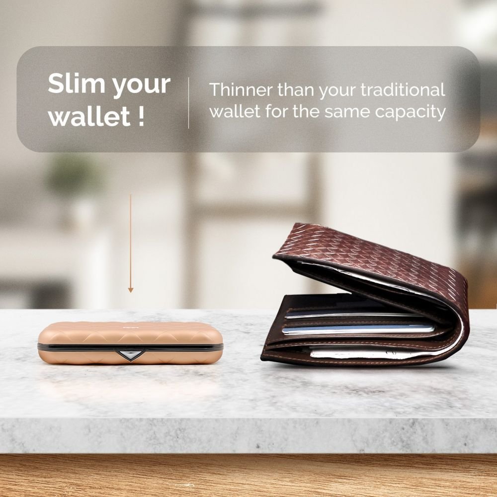 PORTE CARTES ACIER - OR ROSE - HELSINKI – Image 3