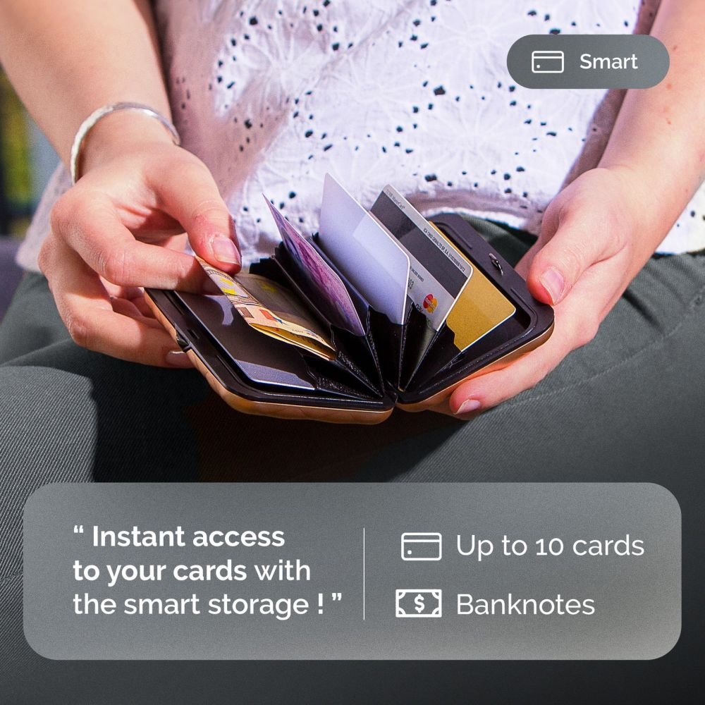 PORTE CARTES ACIER - OR ROSE - HELSINKI – Image 4