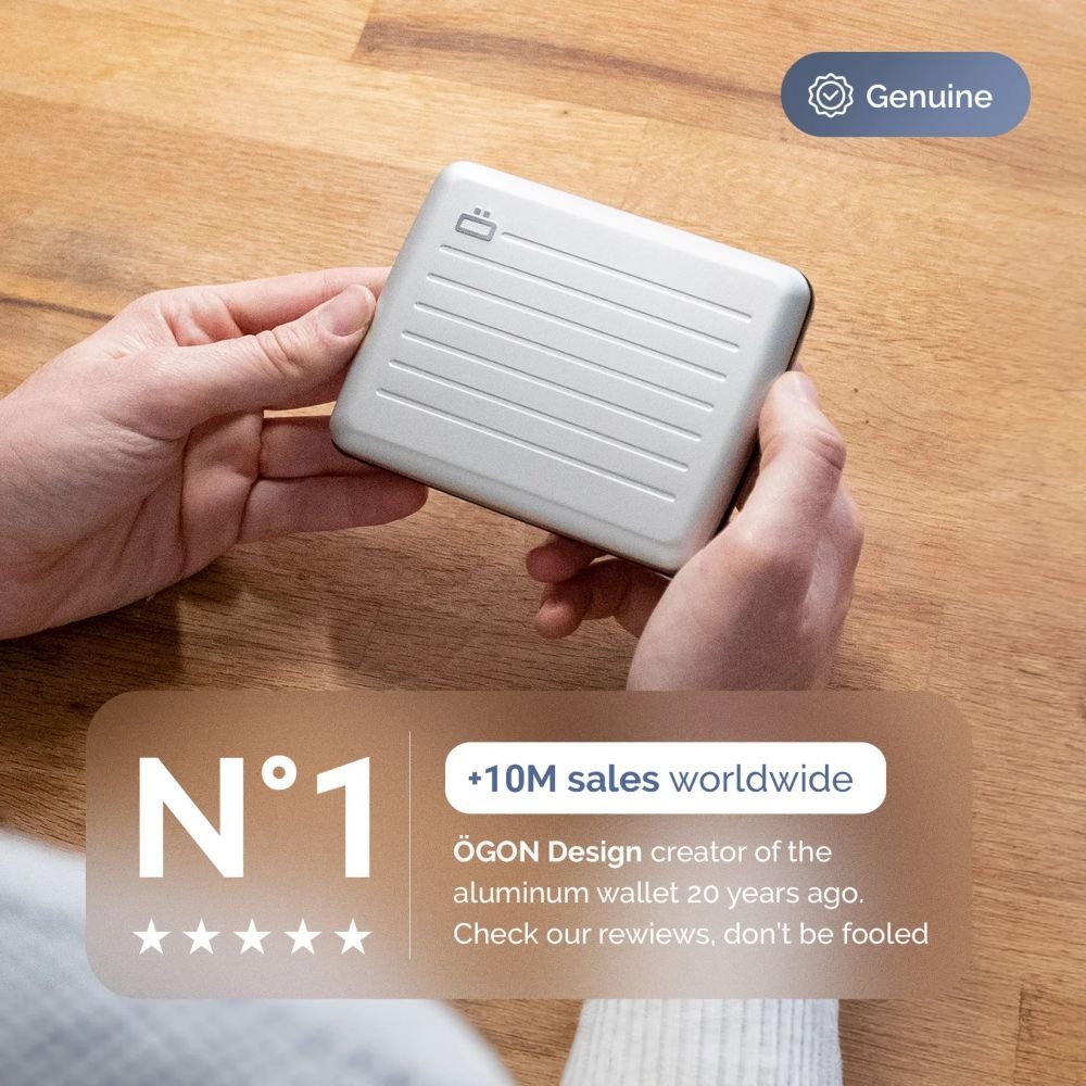 PORTEFEUILLE EN ACIER - SILVER - OSLO LARGE – Image 2