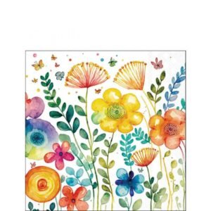 20 SERVIETTES 25X25 - FLEURS D’ETE