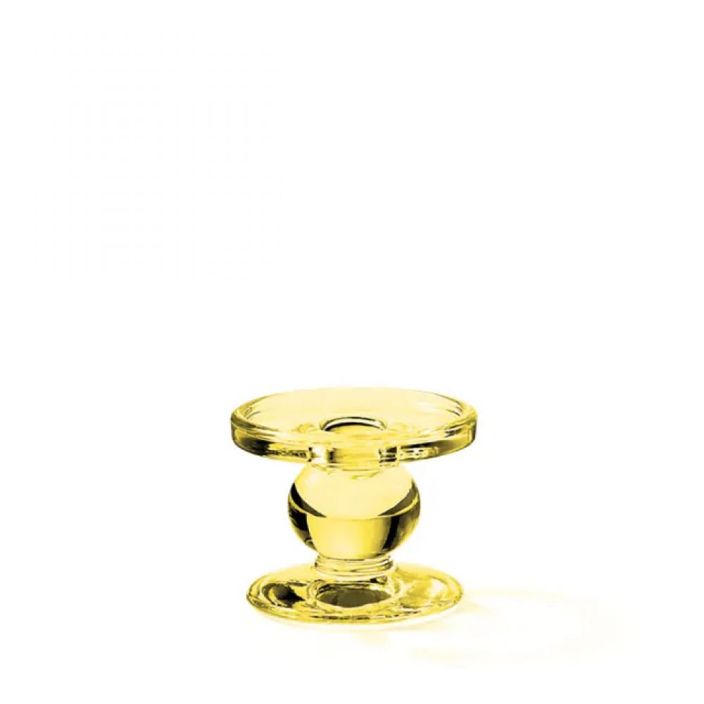 BOUGEOIR SUR PIED JAUNE EN VERRE PM