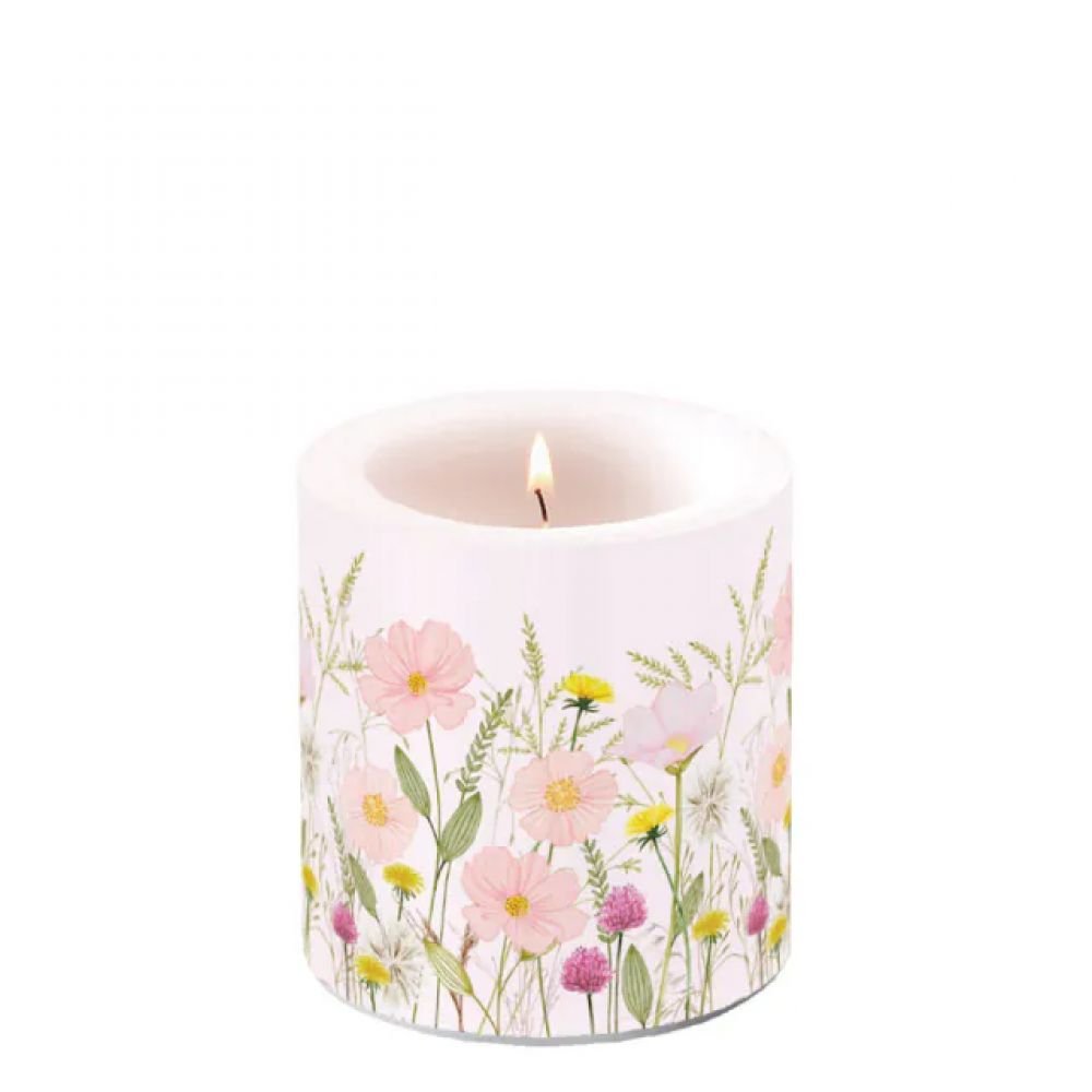 BOUGIE PM - FLEURS ROSE PASTEL
