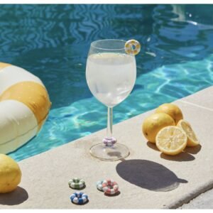 6 MARQUEURS DE VERRE BOUEE