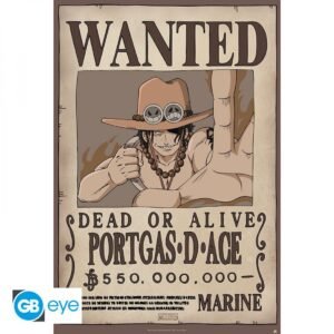 MAXI POSTER - ONE PIECE - Wanted Portgas D Ace (ancien format)