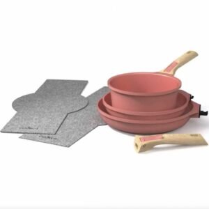 BATTERIE DE CUISINE AMOVIBLE 7 PIECES - GUIMAUVE