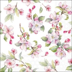 20 SERVIETTES 33X33 - FLEURS DE CERISIER