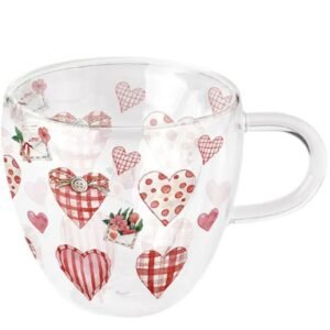 TASSE DOUBLE PAROI - COEURS VICHY