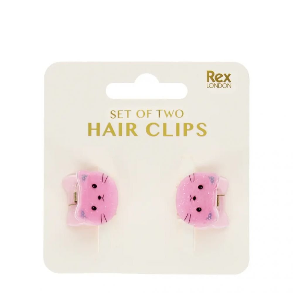 Mini pinces à cheveux (lot de 2) - Chats roses – Image 2