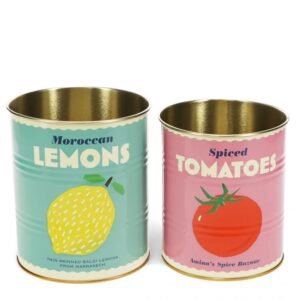Boîtes de rangement moyennes (lot de 2) - Citron et tomate