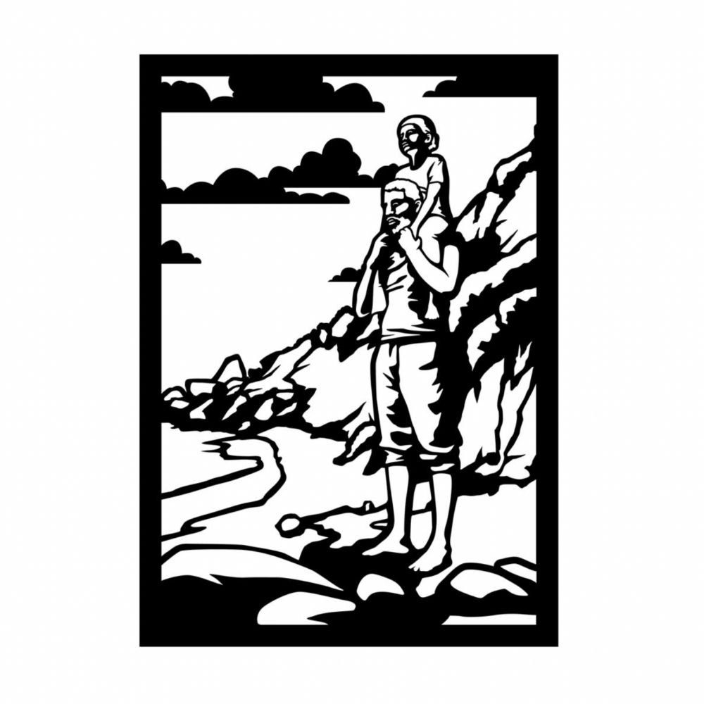 TABLEAU MURAL NOIR LE HAVRE - STATUE BOUT DU MONDE