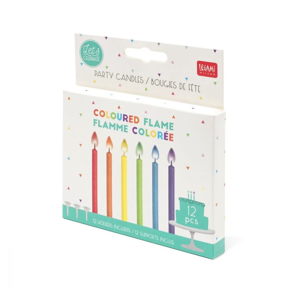 12 BOUGIES FLAMMES COLOREES – Image 3