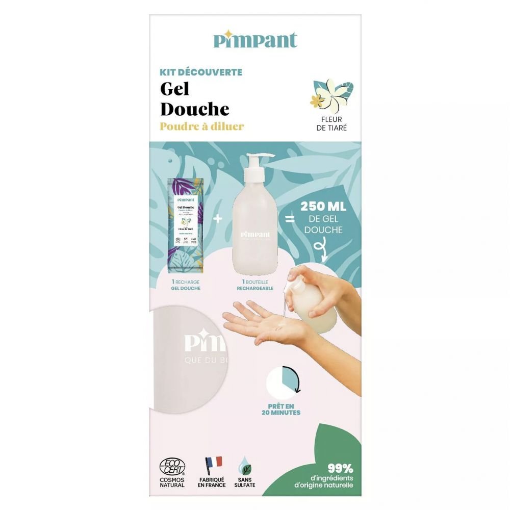 KIT GEL DOUCHE TIARÉ - BOUTEILLE + RECHARGE